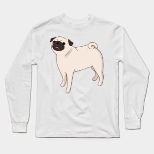 Cute Pug illustration Long Sleeve T-Shirt